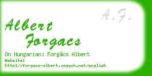 albert forgacs business card